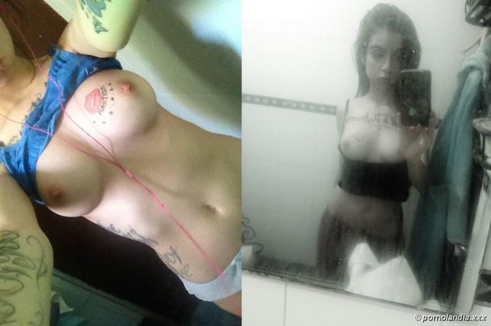 Chica flaca tatuada en fotos desnuda cayó en línea - Foto 56616