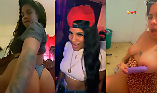 Jovencita Dominicana Dándose Dedos Y Grabándose