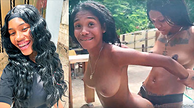 la negra sobándose.